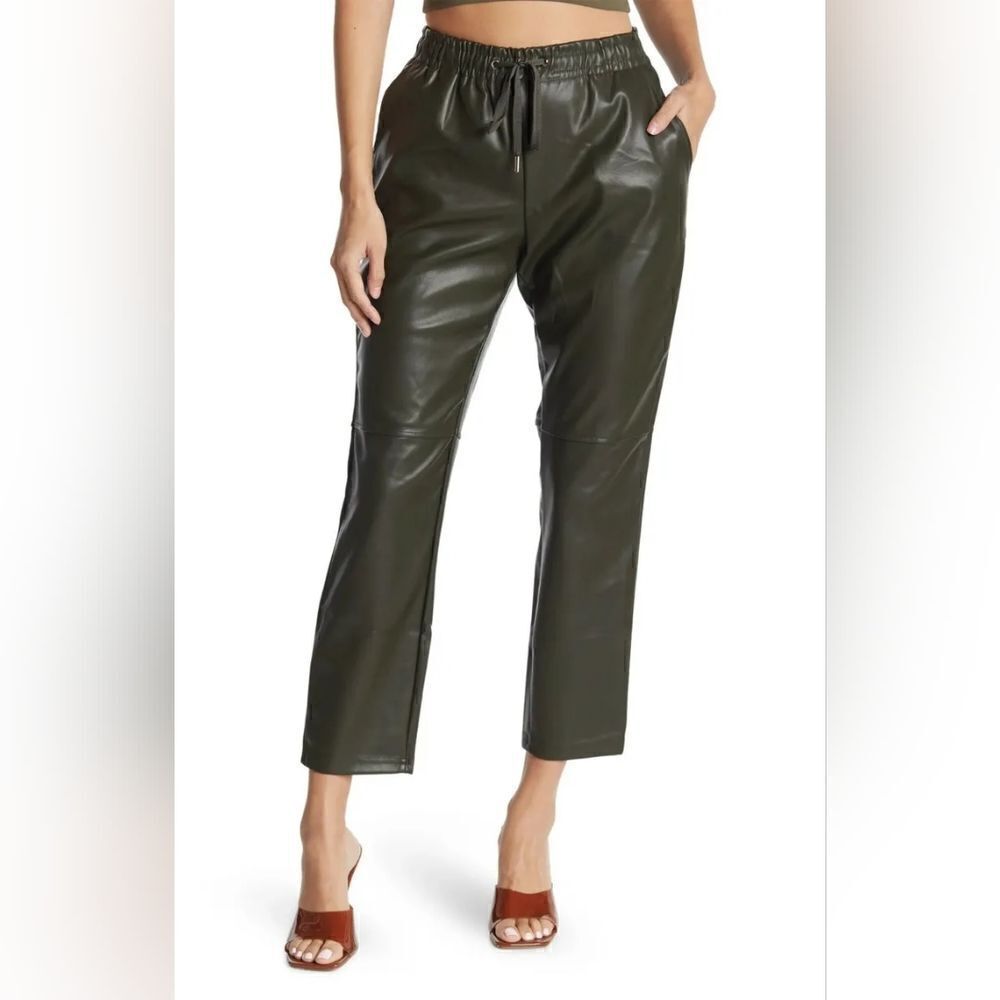 New With Tags‎ Laundry By Shelli Segal Faux Leather Size 2X Army Color Pants